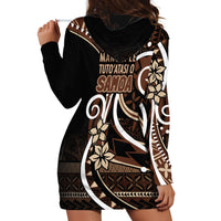 Samoa Siapo Classic Motif Hoodie Dress Manuia le tutoatasi o Samoa Independence Black Style LT7 - Polynesian Pride