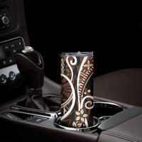 Samoa Siapo Classic Motif Skinny Tumbler Manuia le tutoatasi o Samoa Independence Black Style LT7 - Polynesian Pride