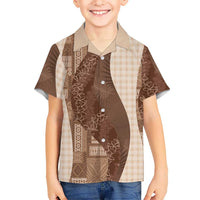 Polynesian Tribal Pattern Patchwork Picturesque Hawaiian Shirt Mocha