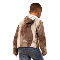 Polynesian Tribal Pattern Patchwork Picturesque Kid Hoodie Mocha