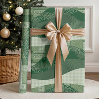 Polynesian Tribal Pattern Patchwork Picturesque Wrapping Paper Sage Green