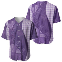 Polynesian Tribal Pattern Patchwork Picturesque Baseball Jersey Deep Violet