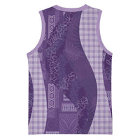 Polynesian Tribal Pattern Patchwork Picturesque Basketball Jersey Deep Violet
