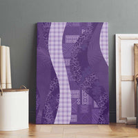 Polynesian Tribal Pattern Patchwork Picturesque Canvas Wall Art Deep Violet
