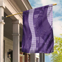 Polynesian Tribal Pattern Patchwork Picturesque Garden Flag Deep Violet
