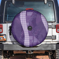 Polynesian Tribal Pattern Patchwork Picturesque Spare Tire Cover Deep Violet