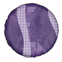 Polynesian Tribal Pattern Patchwork Picturesque Spare Tire Cover Deep Violet