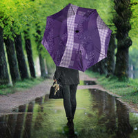 Polynesian Tribal Pattern Patchwork Picturesque Umbrella Deep Violet
