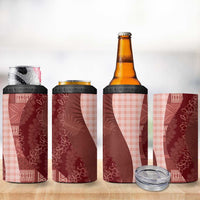 Polynesian Tribal Pattern Patchwork Picturesque 4 in 1 Can Cooler Tumbler Crimson