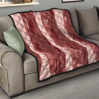 Polynesian Tribal Pattern Patchwork Picturesque Quilt Crimson