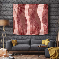 Polynesian Tribal Pattern Patchwork Picturesque Tapestry Crimson