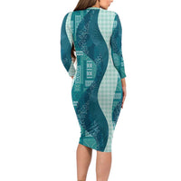 Polynesian Tribal Pattern Patchwork Picturesque Family Matching Long Sleeve Bodycon Dress and Hawaiian Shirt Oceanic LT7 - Polynesian Pride