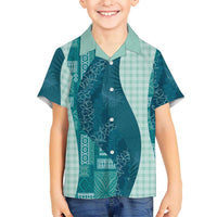 Polynesian Tribal Pattern Patchwork Picturesque Kid Hawaiian Shirt Oceanic