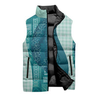Polynesian Tribal Pattern Patchwork Picturesque Sleeveless Puffer Jacket Oceanic
