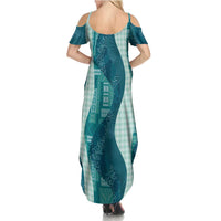 Polynesian Tribal Pattern Patchwork Picturesque Summer Maxi Dress Oceanic
