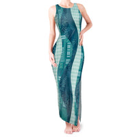 Polynesian Tribal Pattern Patchwork Picturesque Tank Maxi Dress Oceanic