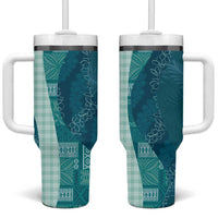 Polynesian Tribal Pattern Patchwork Picturesque Tumbler With Handle Oceanic