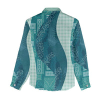 Polynesian Tribal Pattern Patchwork Picturesque Women Casual Shirt Oceanic
