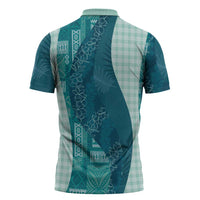 Polynesian Tribal Pattern Patchwork Picturesque Zipper Polo Shirt Oceanic