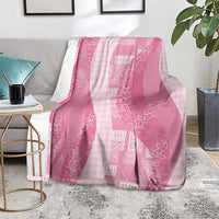 Polynesian Tribal Pattern Patchwork Picturesque Blanket Rose Pink