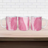 Polynesian Tribal Pattern Patchwork Picturesque Ceramic Mug Rose Pink