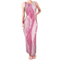 Polynesian Tribal Pattern Patchwork Picturesque Family Matching Tank Maxi Dress and Hawaiian Shirt Rose Pink LT7 Mom's Dress Rose Pink - Polynesian Pride
