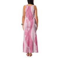 Polynesian Tribal Pattern Patchwork Picturesque Family Matching Tank Maxi Dress and Hawaiian Shirt Rose Pink LT7 - Polynesian Pride