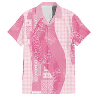 Polynesian Tribal Pattern Patchwork Picturesque Hawaiian Shirt Rose Pink