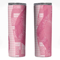 Polynesian Tribal Pattern Patchwork Picturesque Skinny Tumbler Rose Pink
