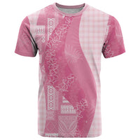 Polynesian Tribal Pattern Patchwork Picturesque T Shirt Rose Pink