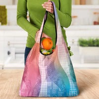 Polynesian Tribal Pattern Patchwork Picturesque Grocery Bag Holographic