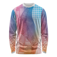 Polynesian Tribal Pattern Patchwork Picturesque Long Sleeve Shirt Holographic