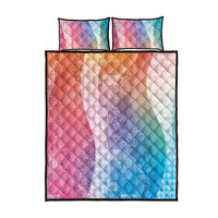 Polynesian Tribal Pattern Patchwork Picturesque Quilt Bed Set Holographic