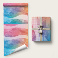 Polynesian Tribal Pattern Patchwork Picturesque Wrapping Paper Holographic