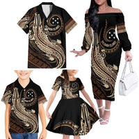 Personalized Solomon Islands Crocodile Family Matching Off The Shoulder Long Sleeve Dress and Hawaiian Shirt Hapi Isles - Independence Anniversary LT7 - Polynesian Pride