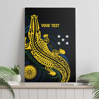 Personalized Solomon Islands Independence Anniversary Canvas Wall Art Crocodile Mix Tapa LT7 - Polynesian Pride