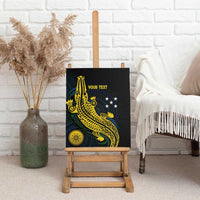 Personalized Solomon Islands Independence Anniversary Canvas Wall Art Crocodile Mix Tapa LT7 - Polynesian Pride
