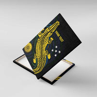 Personalized Solomon Islands Independence Anniversary Canvas Wall Art Crocodile Mix Tapa LT7 With Frame Colorful - Polynesian Pride