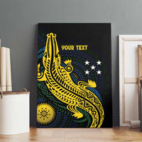 Personalized Solomon Islands Independence Anniversary Canvas Wall Art Crocodile Mix Tapa LT7 - Polynesian Pride