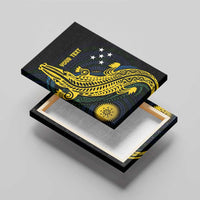 Personalized Solomon Islands Independence Anniversary Canvas Wall Art Crocodile Mix Tapa LT7 - Polynesian Pride