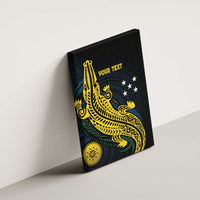 Personalized Solomon Islands Independence Anniversary Canvas Wall Art Crocodile Mix Tapa LT7 - Polynesian Pride