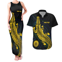 Personalized Solomon Islands Independence Anniversary Couples Matching Tank Maxi Dress and Hawaiian Shirt Crocodile Mix Tapa LT7 Colorful - Polynesian Pride