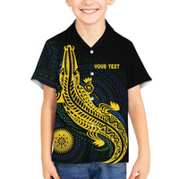 Personalized Solomon Islands Independence Anniversary Family Matching Off Shoulder Short Dress and Hawaiian Shirt Crocodile Mix Tapa LT7 Son's Shirt Colorful - Polynesian Pride
