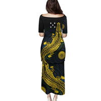 Personalized Solomon Islands Independence Anniversary Family Matching Puletasi and Hawaiian Shirt Crocodile Mix Tapa LT7 - Polynesian Pride