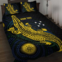 Personalized Solomon Islands Independence Anniversary Quilt Bed Set Crocodile Mix Tapa LT7 Colorful - Polynesian Pride