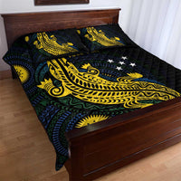 Personalized Solomon Islands Independence Anniversary Quilt Bed Set Crocodile Mix Tapa LT7 - Polynesian Pride