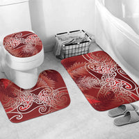 Aotearoa Maori Koru Curves Bathroom Set Silver Ferns - Crimson Red