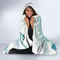 Aotearoa Maori Koru Curves Hooded Blanket Mossy Paua Shell