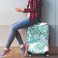 Aotearoa Maori Koru Curves Luggage Cover Mossy Paua Shell