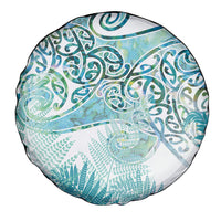 Aotearoa Maori Koru Curves Spare Tire Cover Mossy Paua Shell